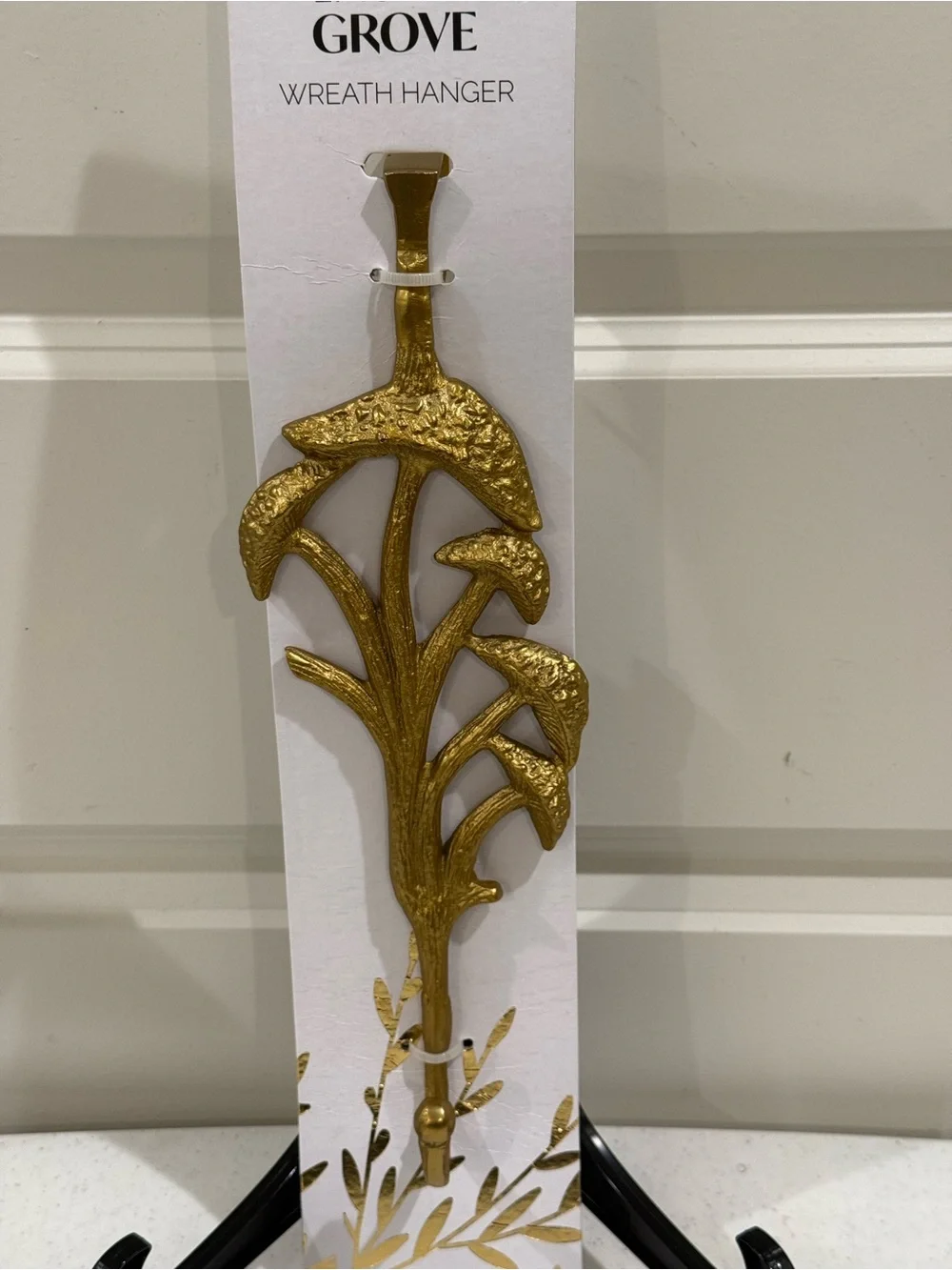 NEW Laurel Grove Gold Etched Mushroom Wreath Hanger